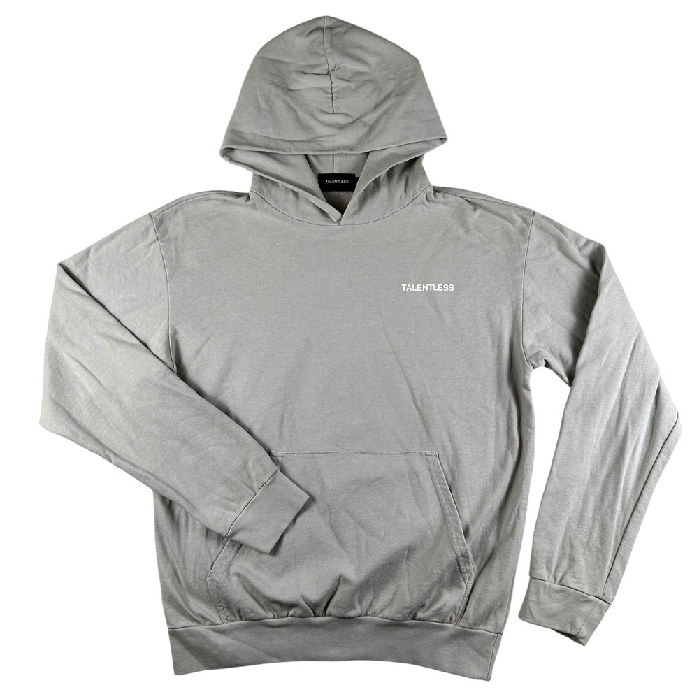 Talentless Hoodie Sweatshirt Womens Medium Gray Pullover Logo Kangaroo Pocket
